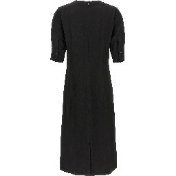 Black Viscose Midi Dress