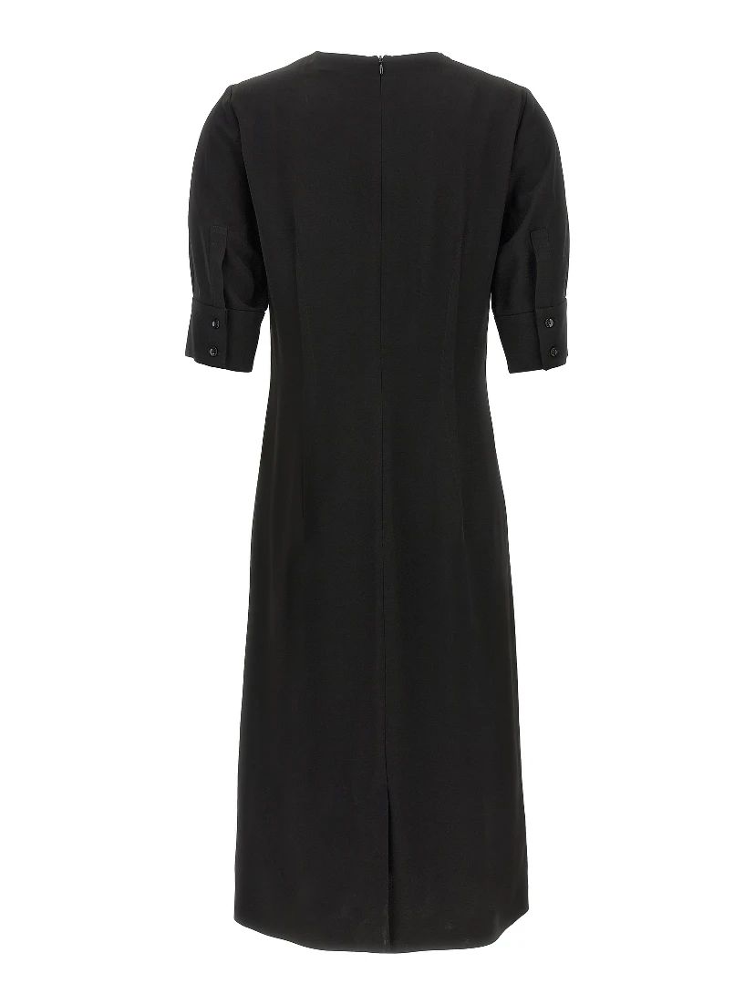 Black Viscose Midi Dress
