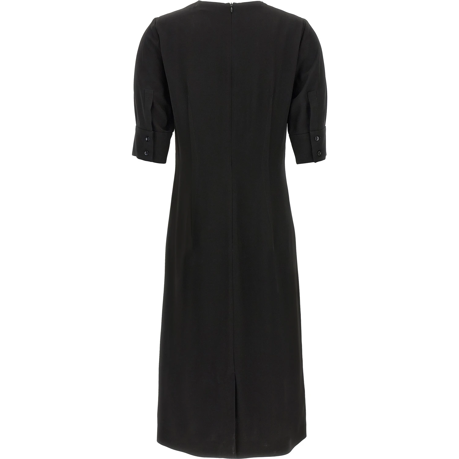 Black Viscose Midi Dress
