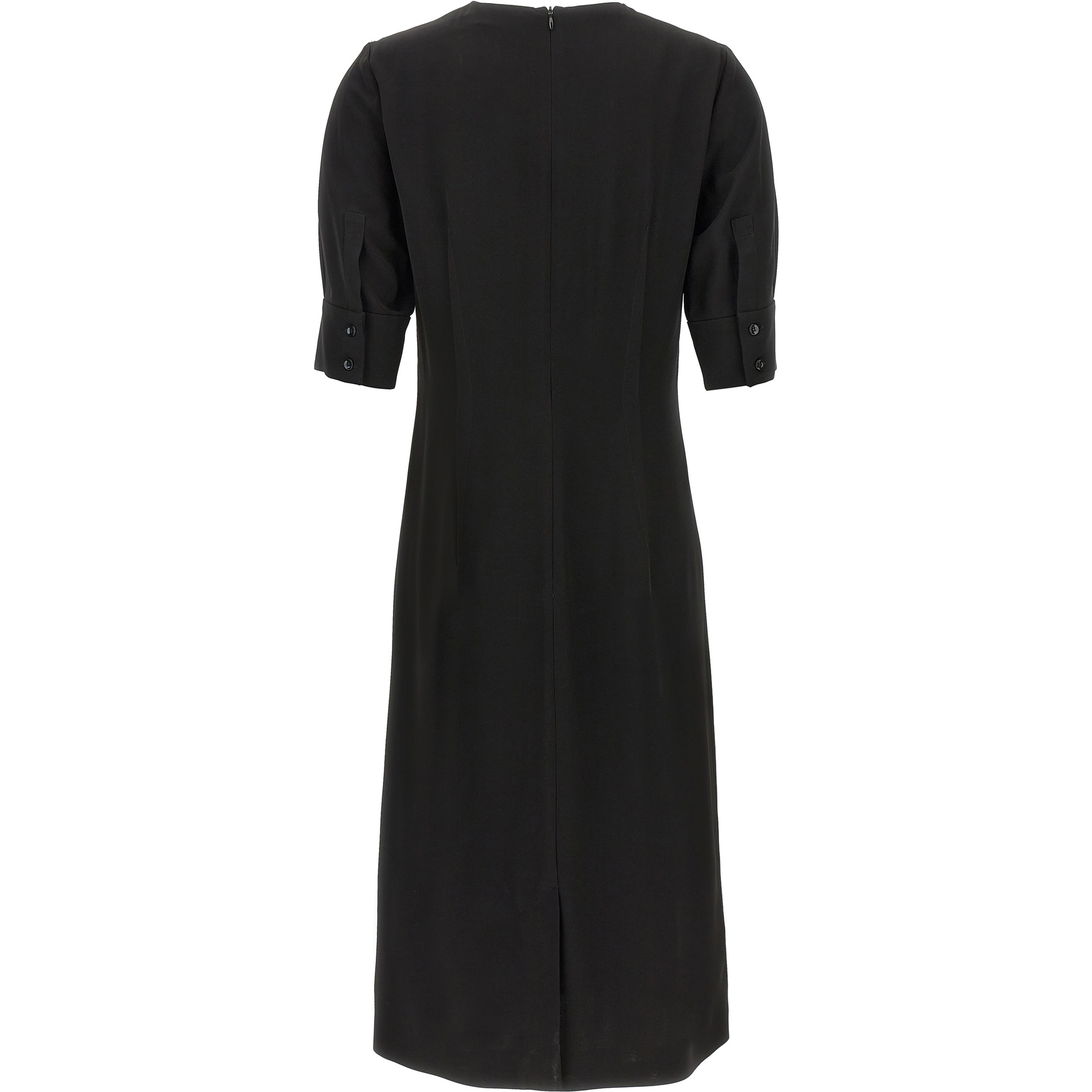 Black Viscose Midi Dress