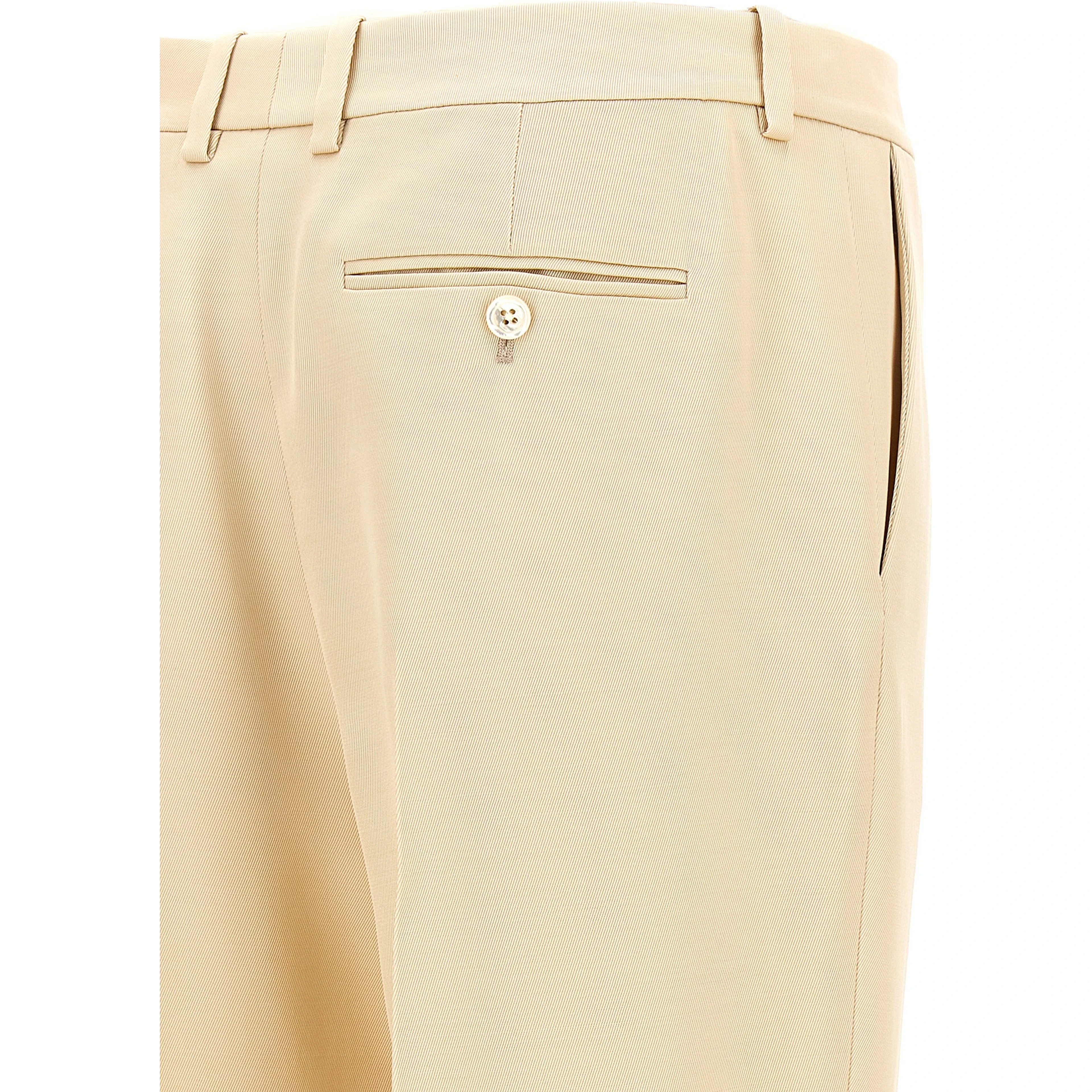 Beige Silk Dress Pants