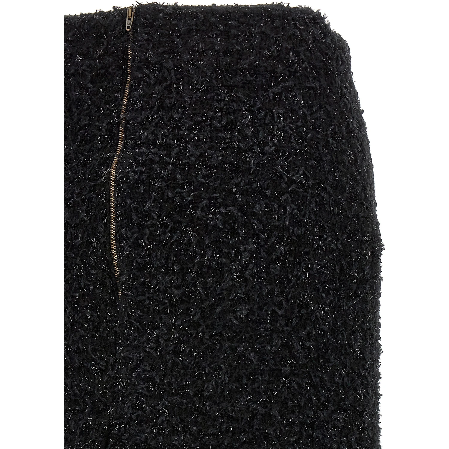 Black Cotton Midi Skirt