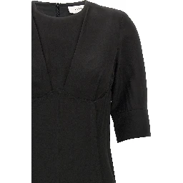 Black Viscose Midi Dress
