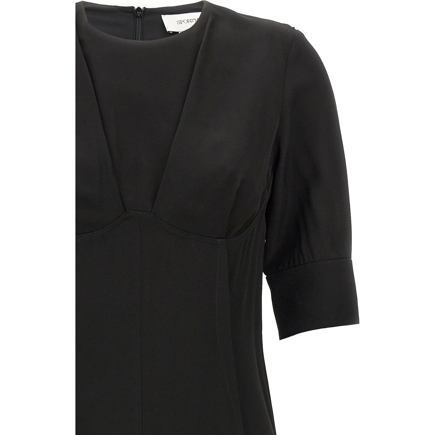 Black Viscose Midi Dress