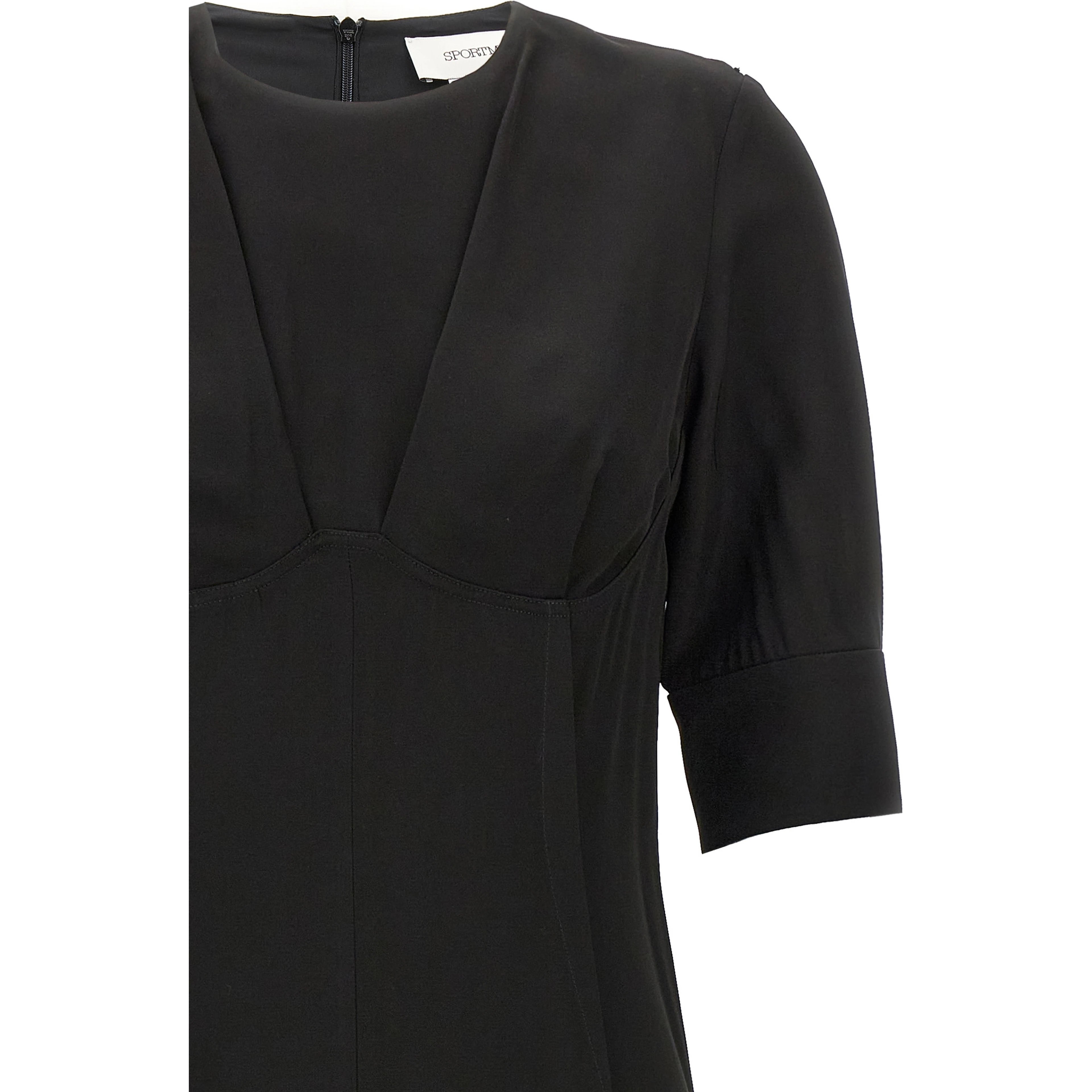Black Viscose Midi Dress