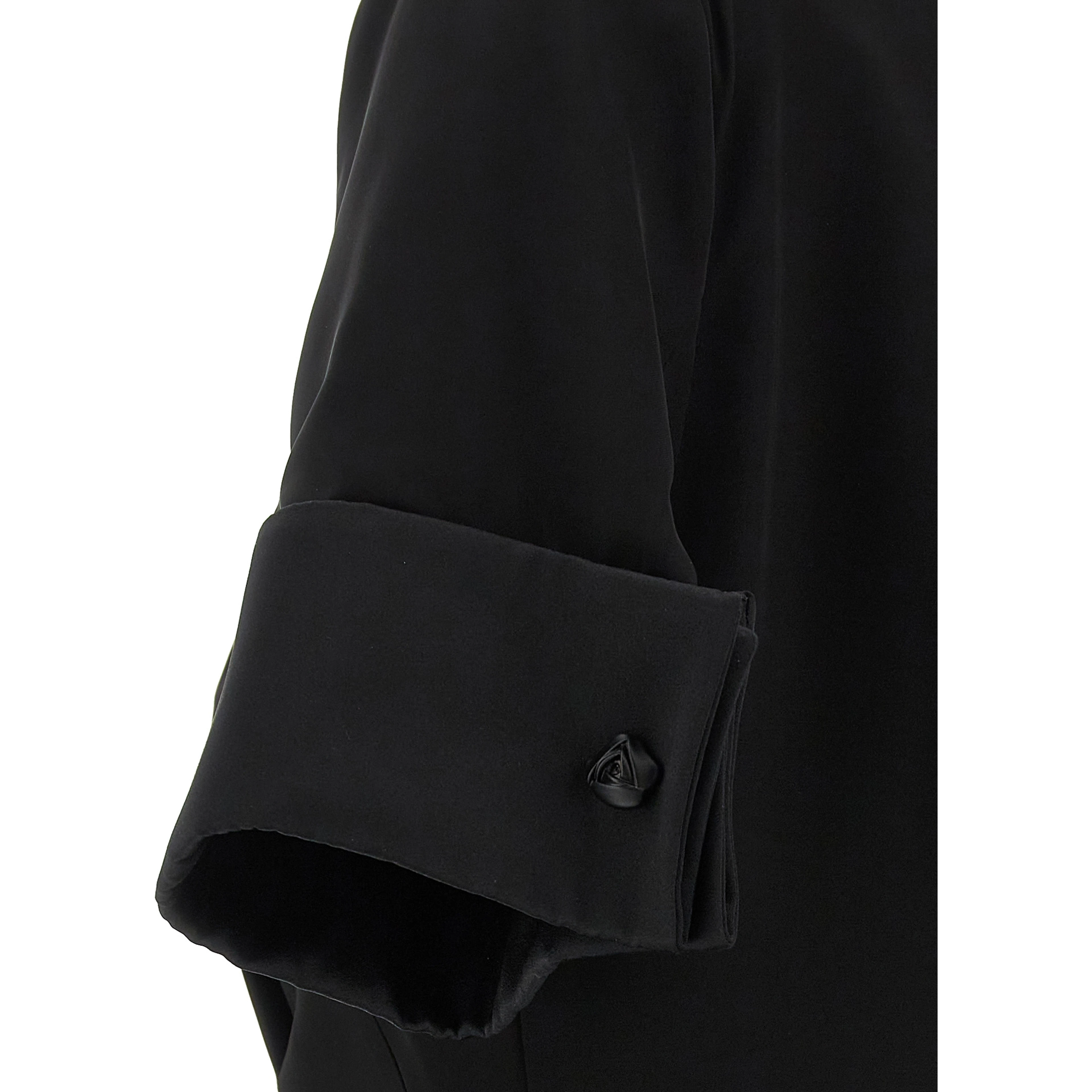 Black Viscose Short Dress