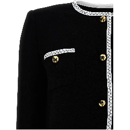 Bicolor Viscose Full-Length Jacket