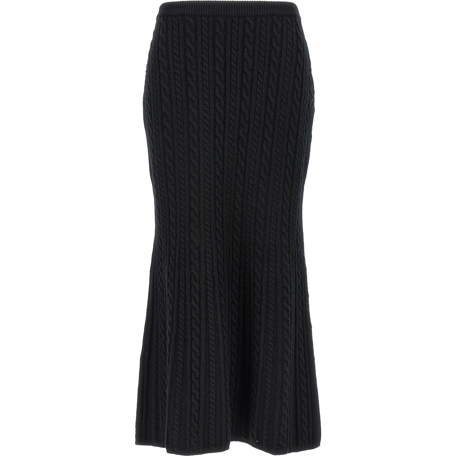 Black Wool Mini Skirt