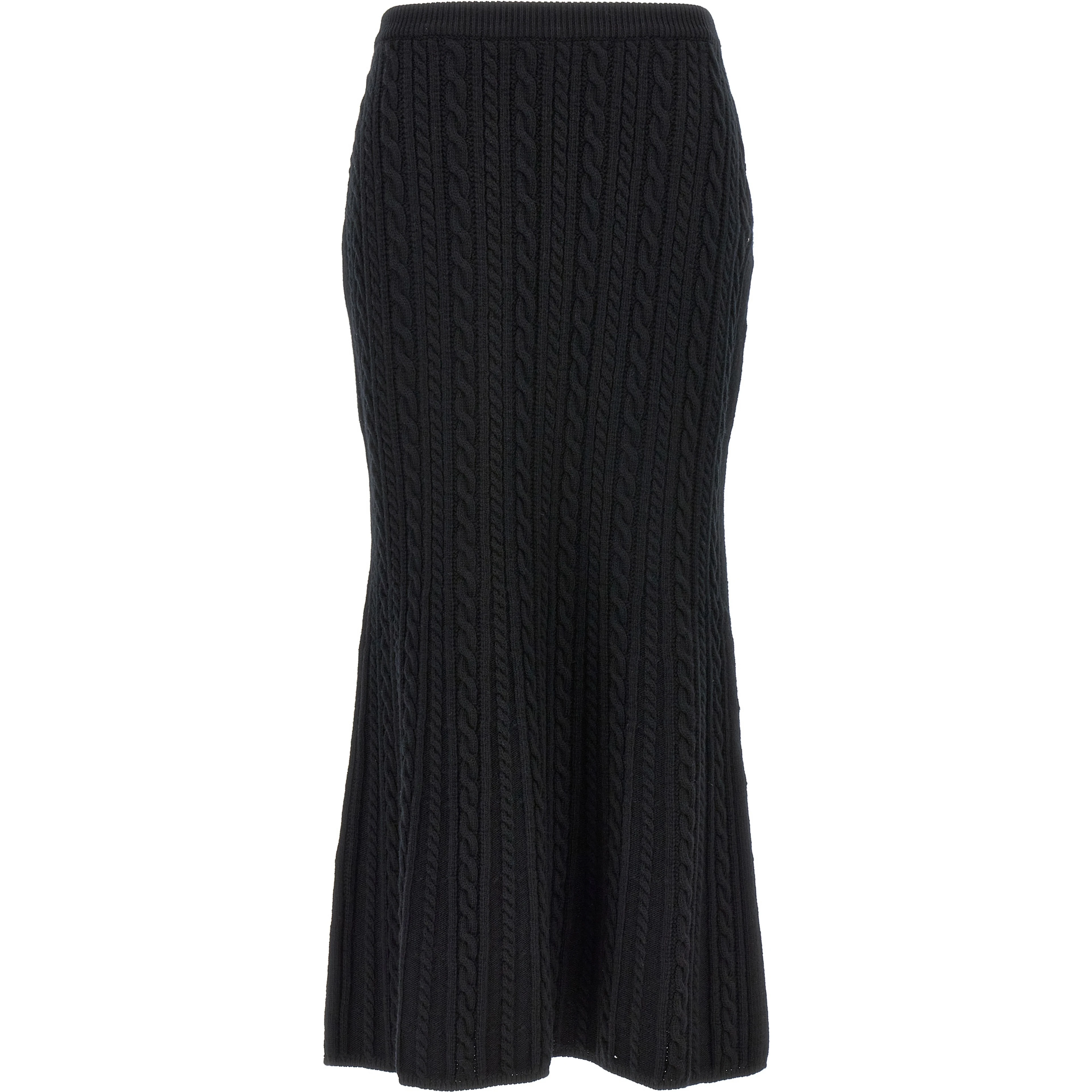 Black Wool Mini Skirt
