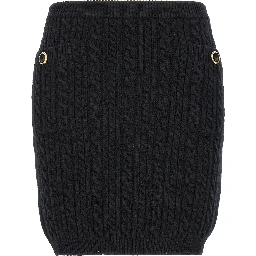 Black Wool Long Skirt