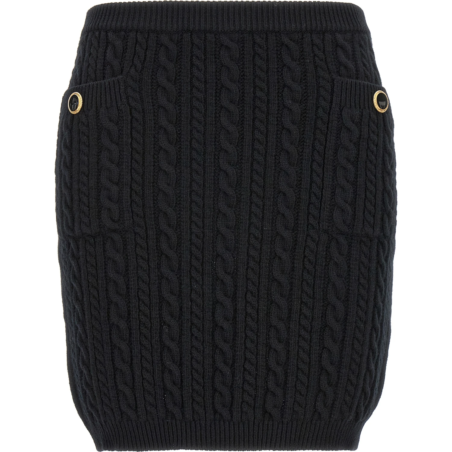 Black Wool Long Skirt