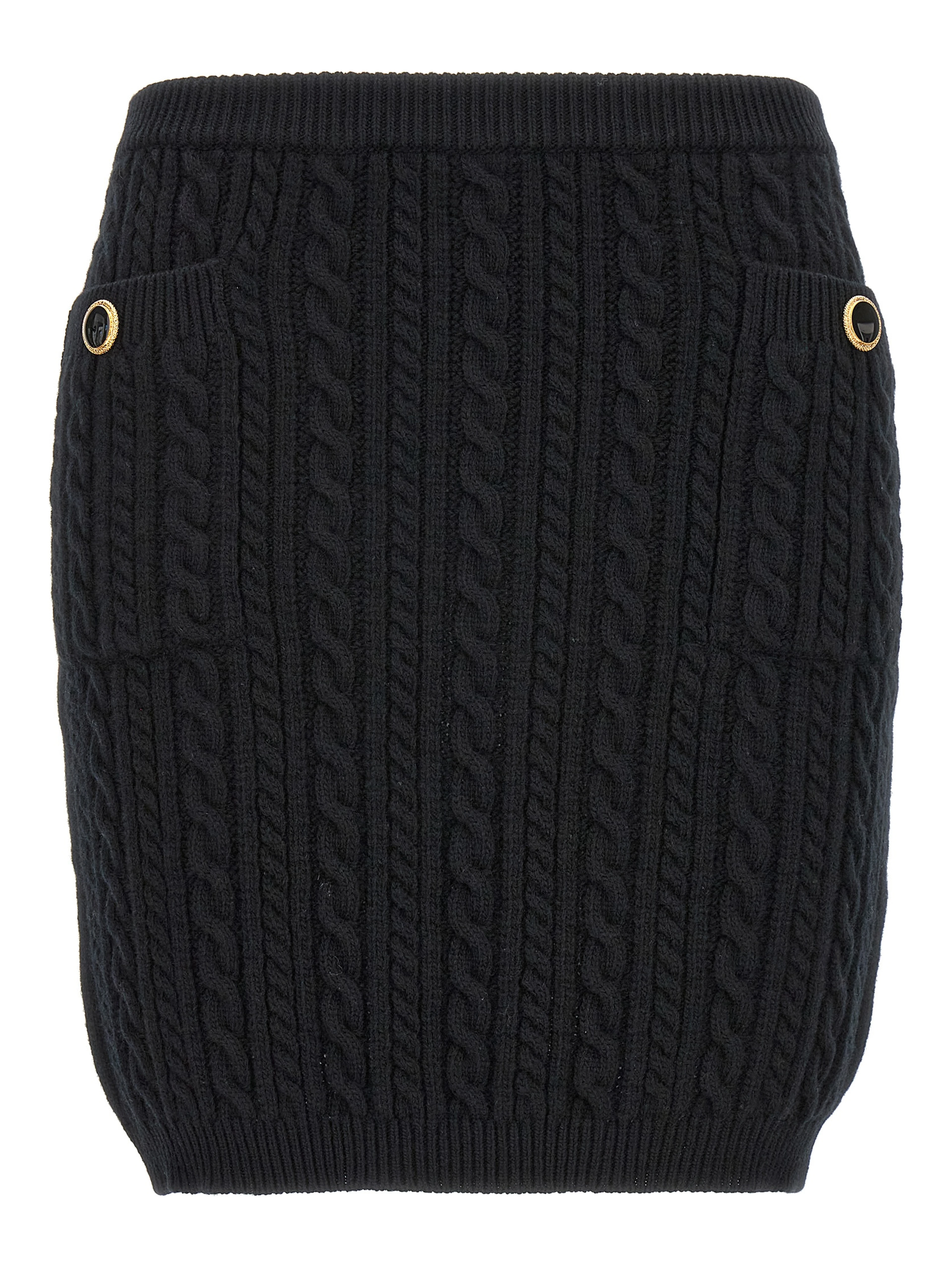 Black Wool Long Skirt