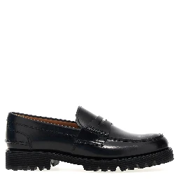 Black Cowhide Slip-On Loafers