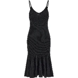 Black Viscose Midi Dress