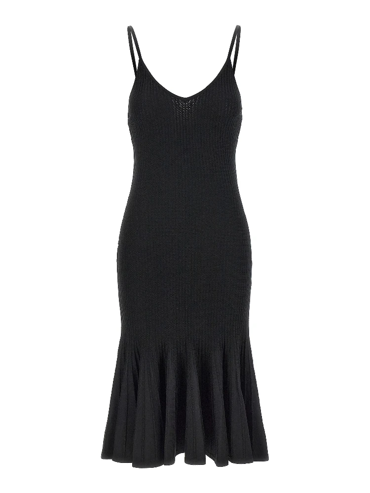 Black Viscose Midi Dress