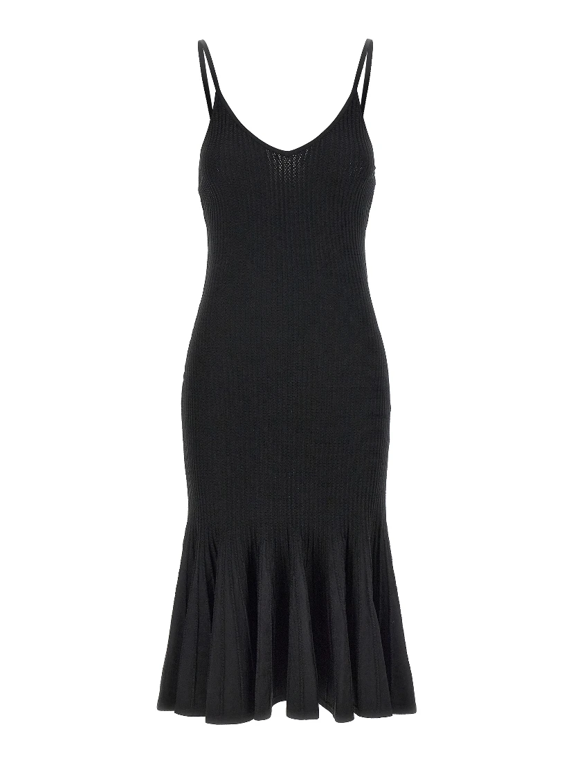 Black Viscose Midi Dress
