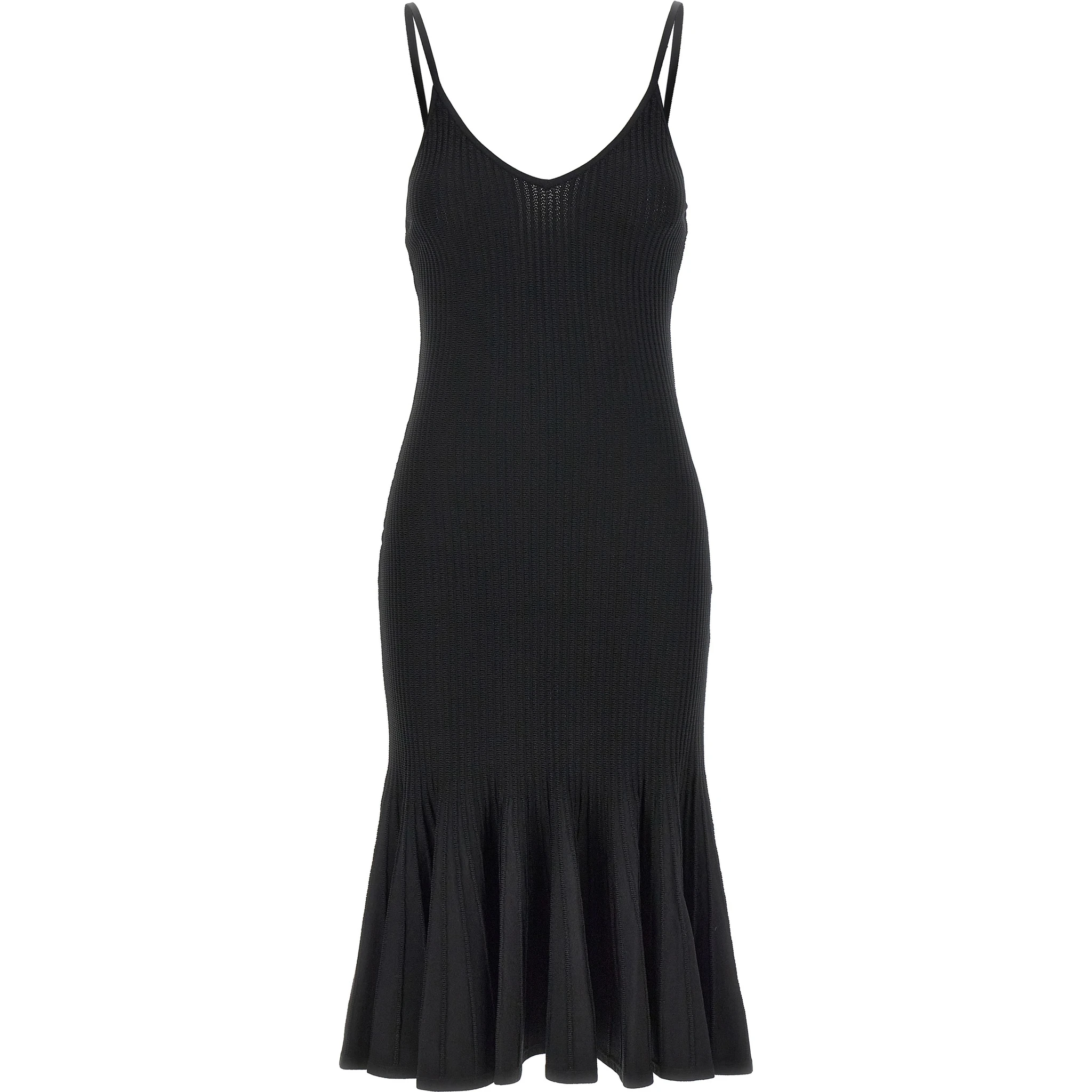 Black Viscose Midi Dress