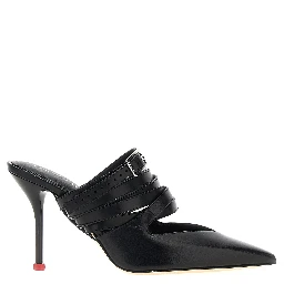 Black Cowhide High Heel Pumps