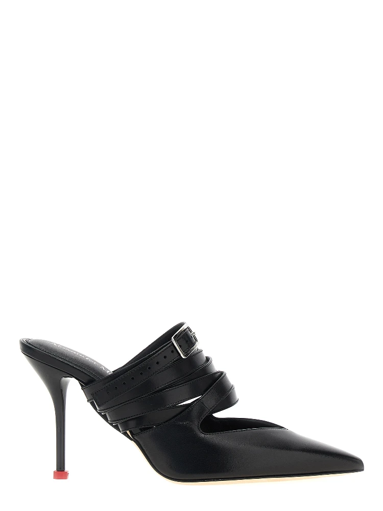 Black Cowhide High Heel Pumps