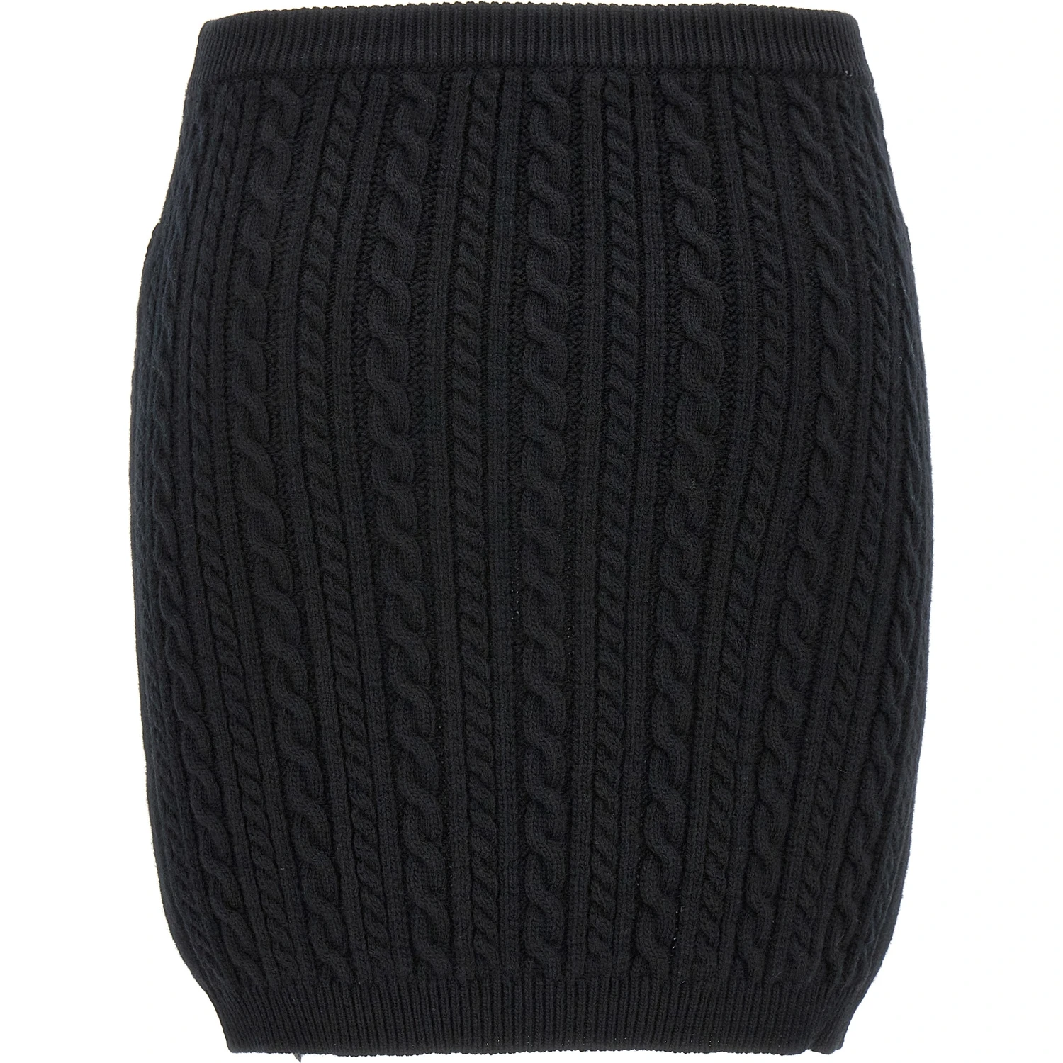 Black Wool Long Skirt