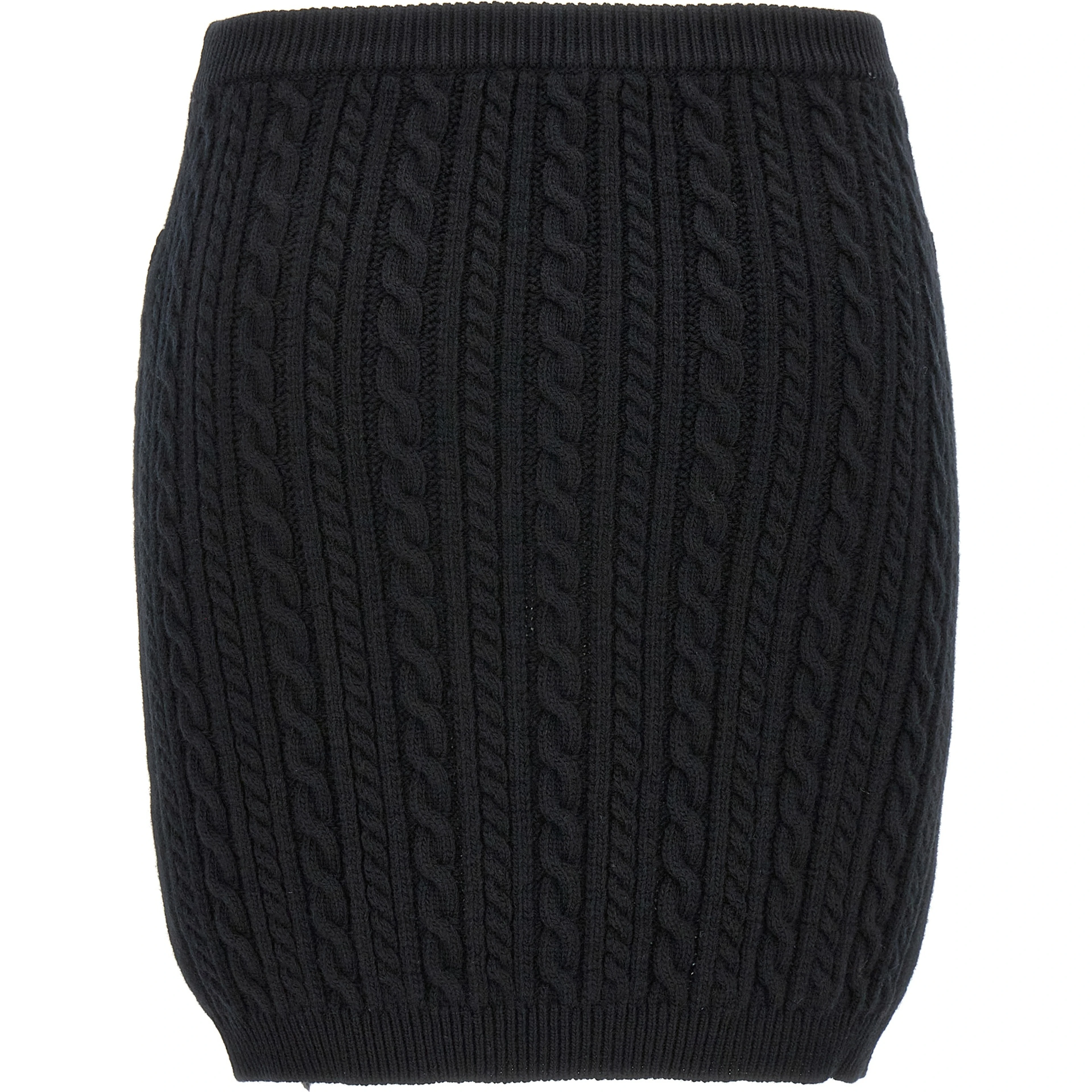 Black Wool Long Skirt