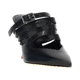 Black Cowhide High Heel Pumps