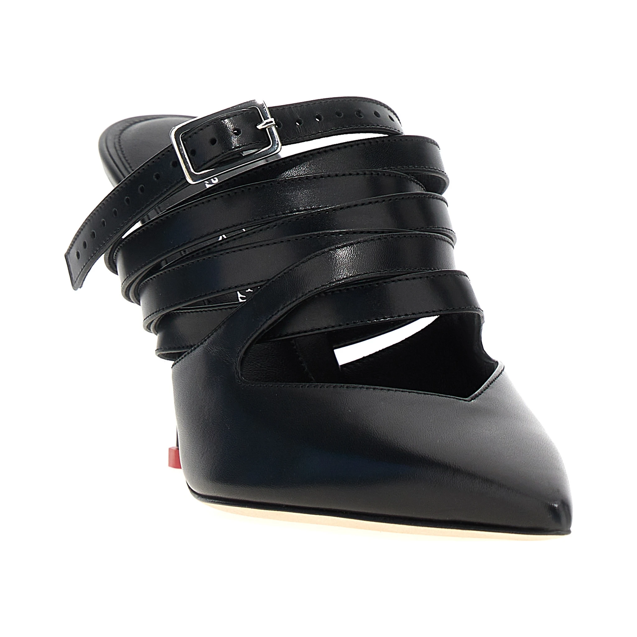 Black Cowhide High Heel Pumps