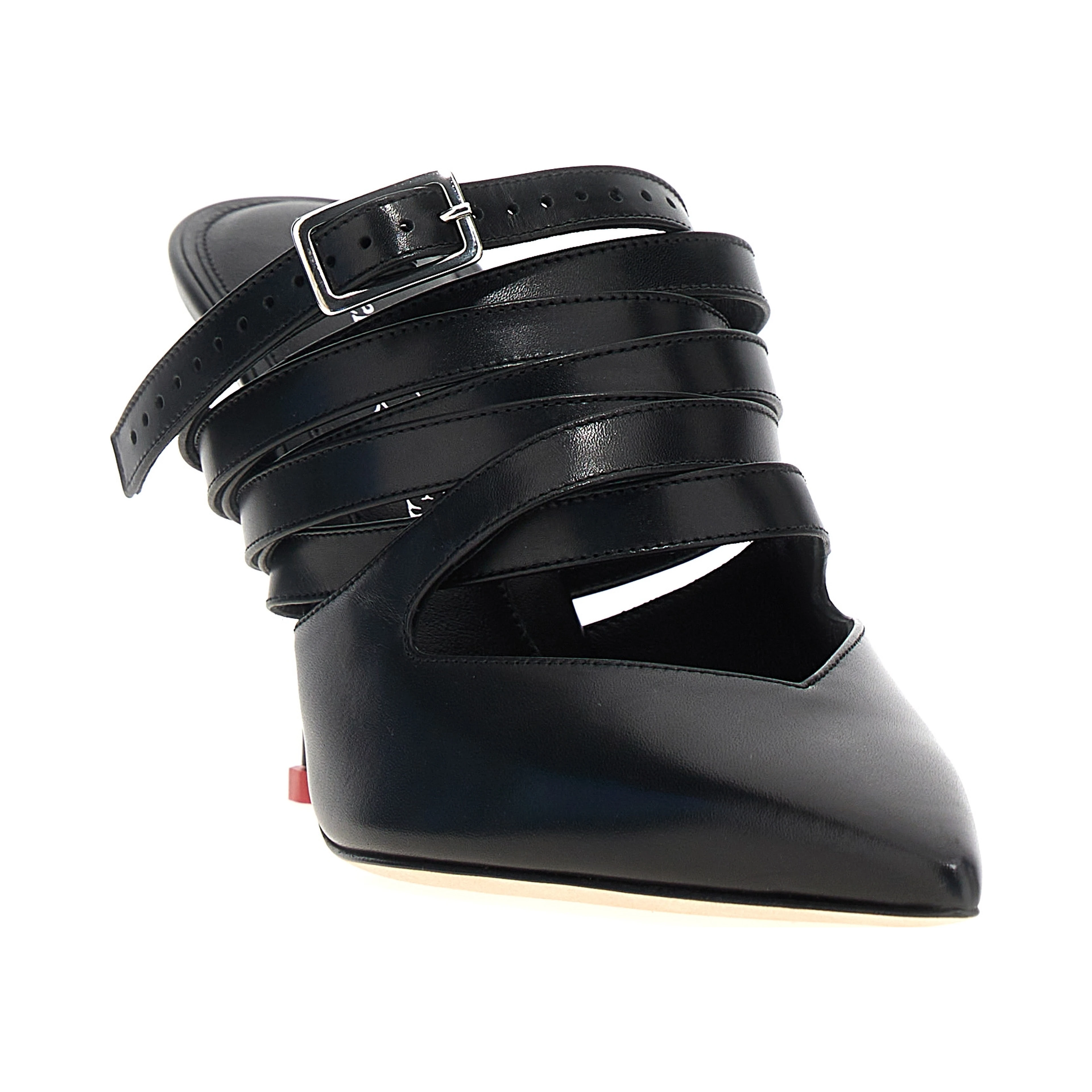 Black Cowhide High Heel Pumps