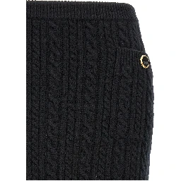 Black Wool Long Skirt