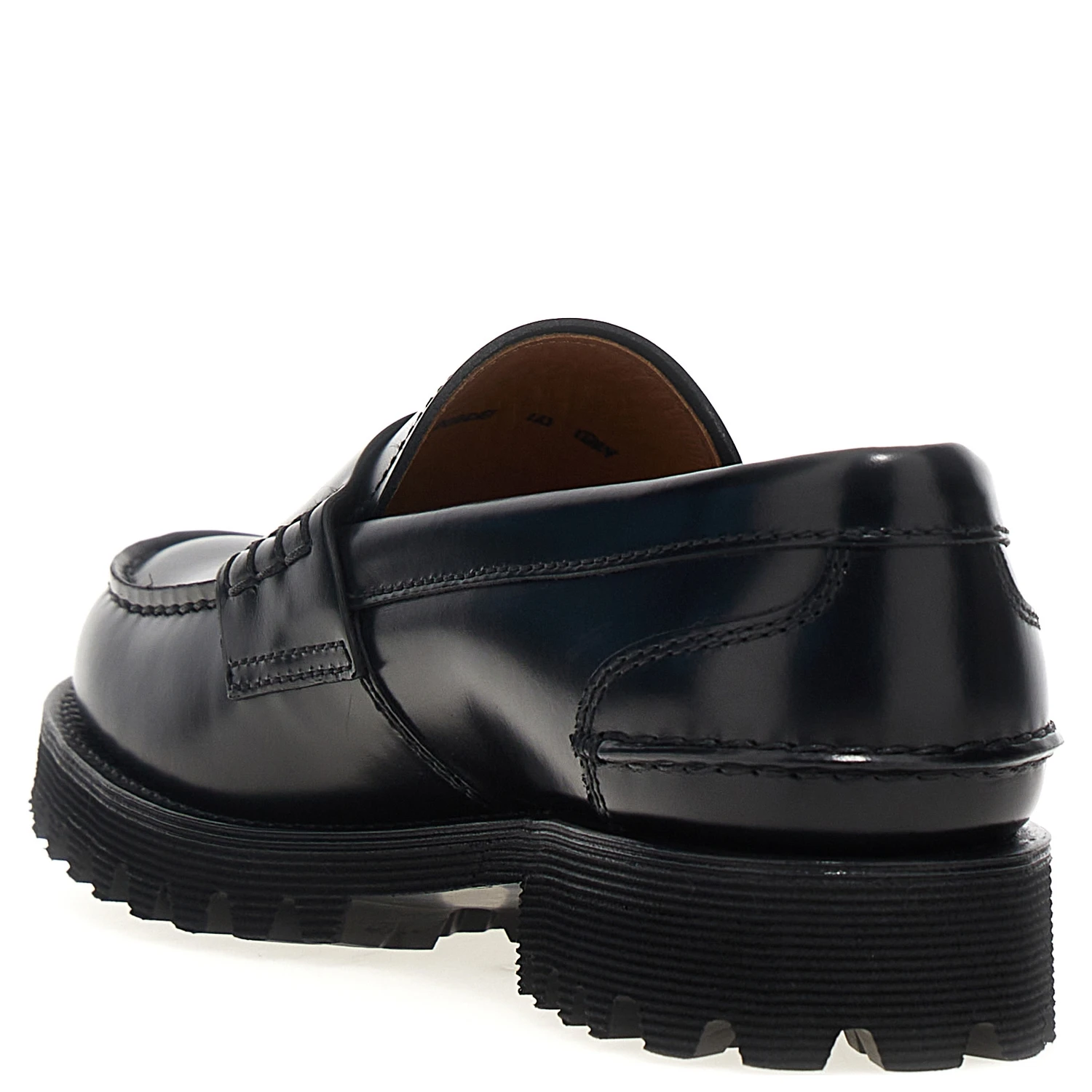 Black Cowhide Slip-On Loafers