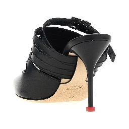 Black Cowhide High Heel Pumps