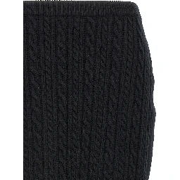 Black Wool Mini Skirt