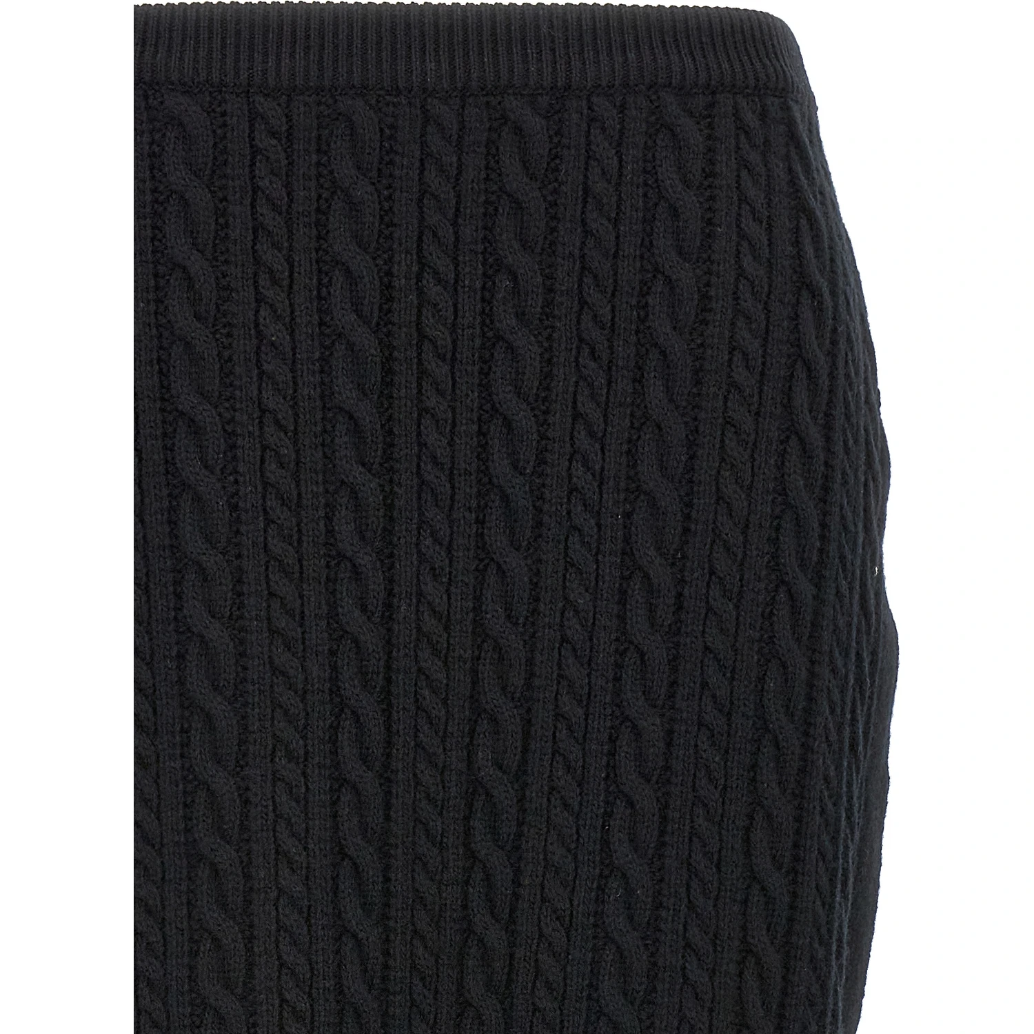 Black Wool Mini Skirt