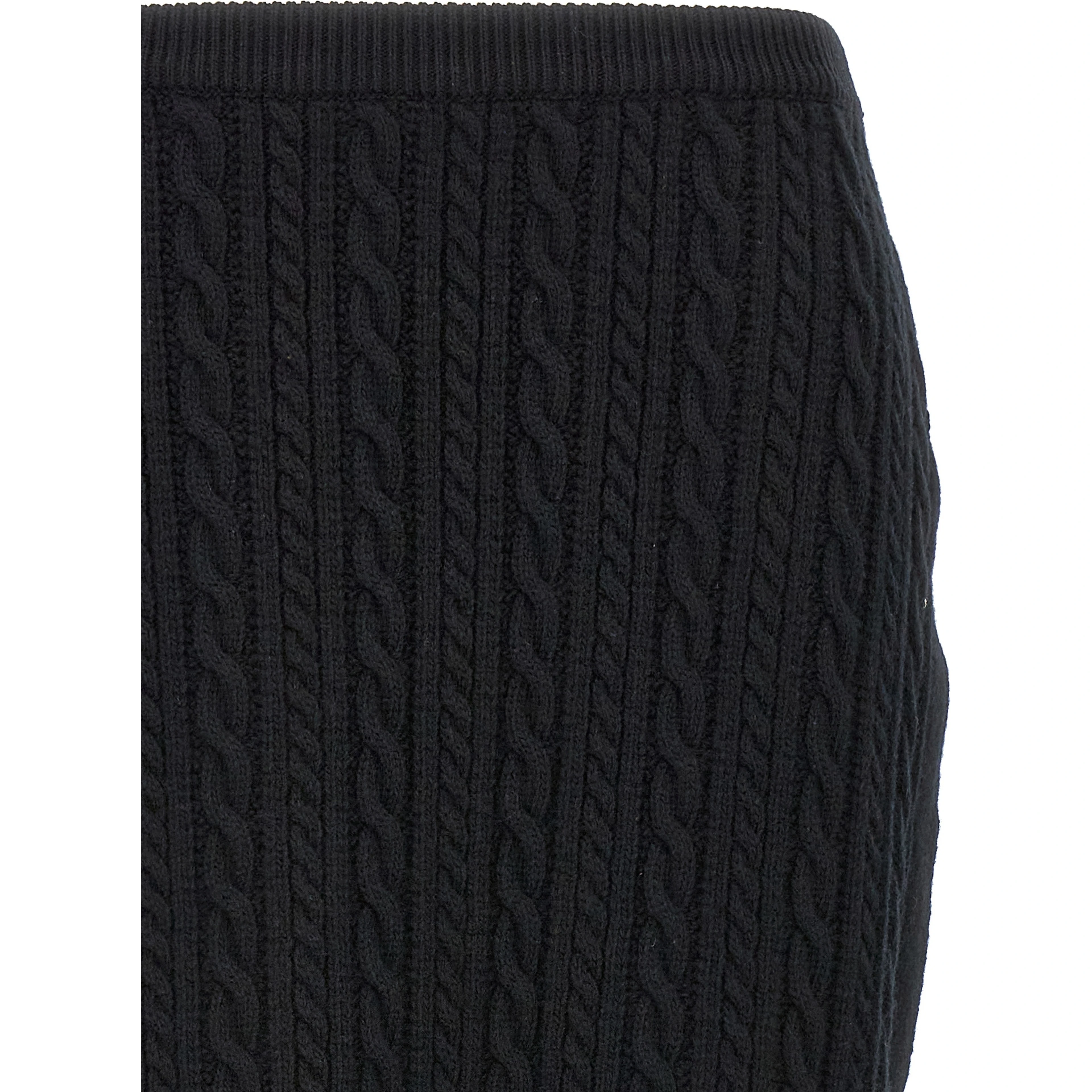 Black Wool Mini Skirt