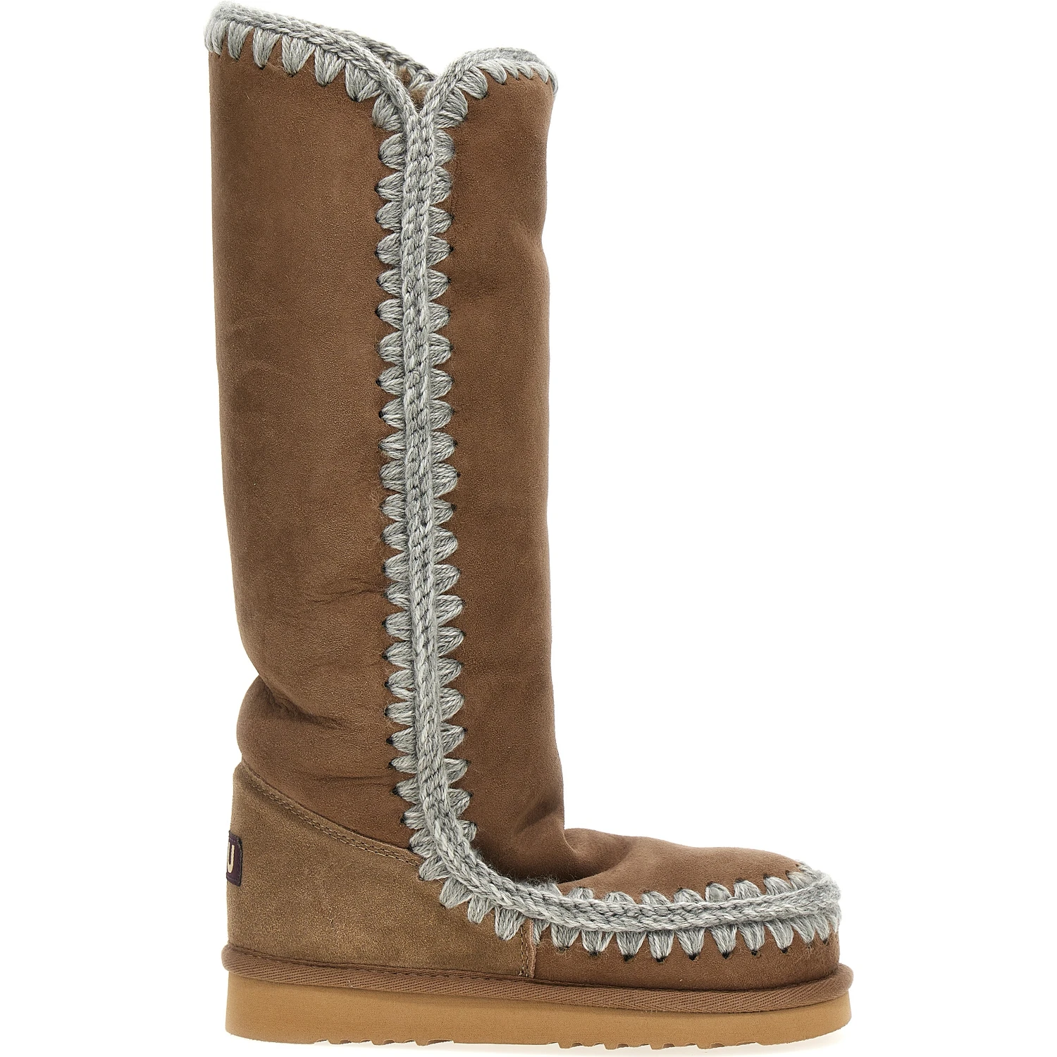 Brown Lamb Leather Over The Knee