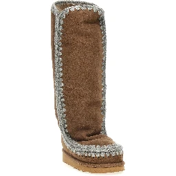 Brown Lamb Leather Over The Knee