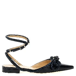 Blue Calfskin Ballet Flats
