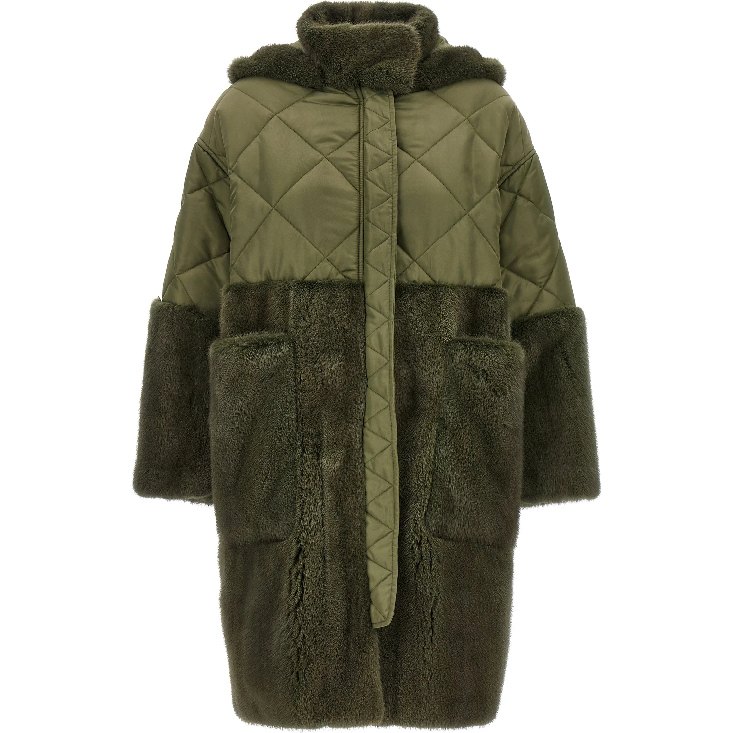 Bicolor Polyester Coat