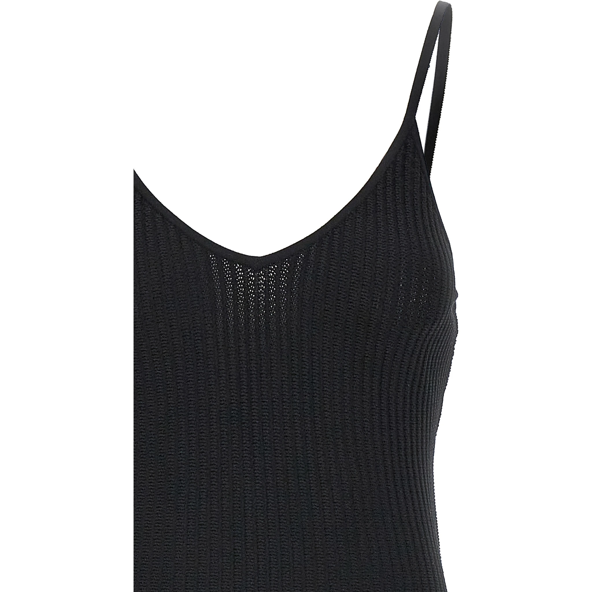 Black Viscose Midi Dress