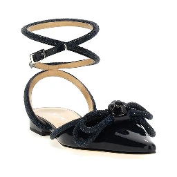 Blue Calfskin Ballet Flats