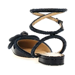 Blue Calfskin Ballet Flats
