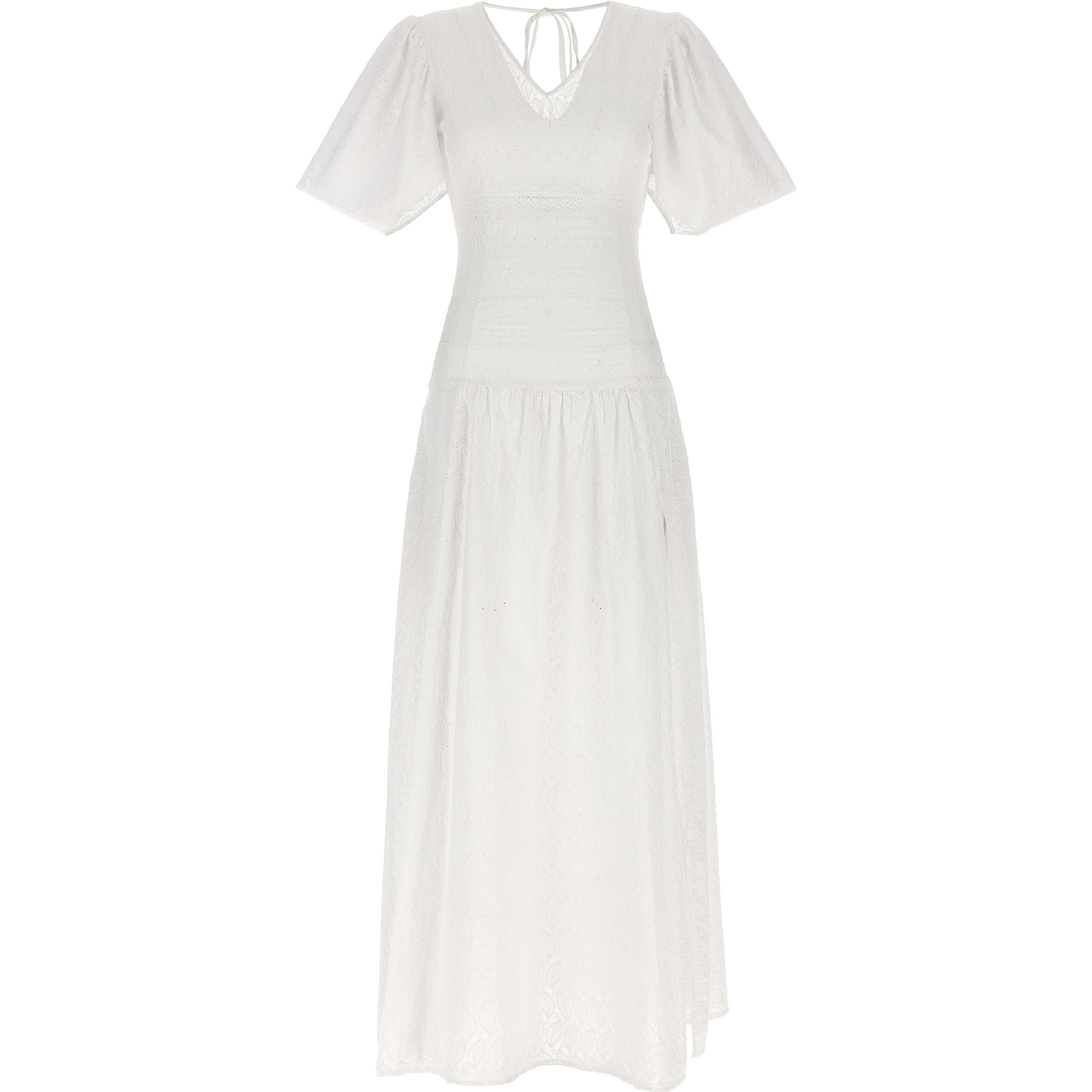 White Cotton Long Dress