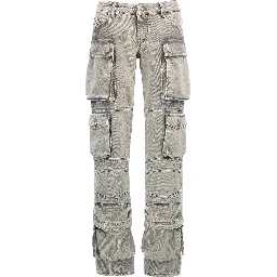 Gray Cotton Cargo Pants