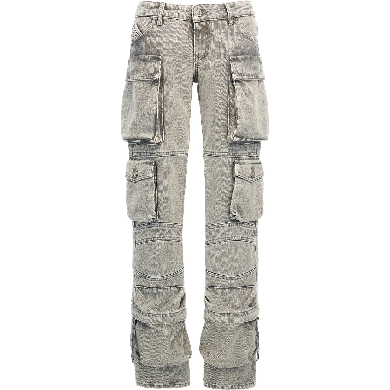 Gray Cotton Cargo Pants