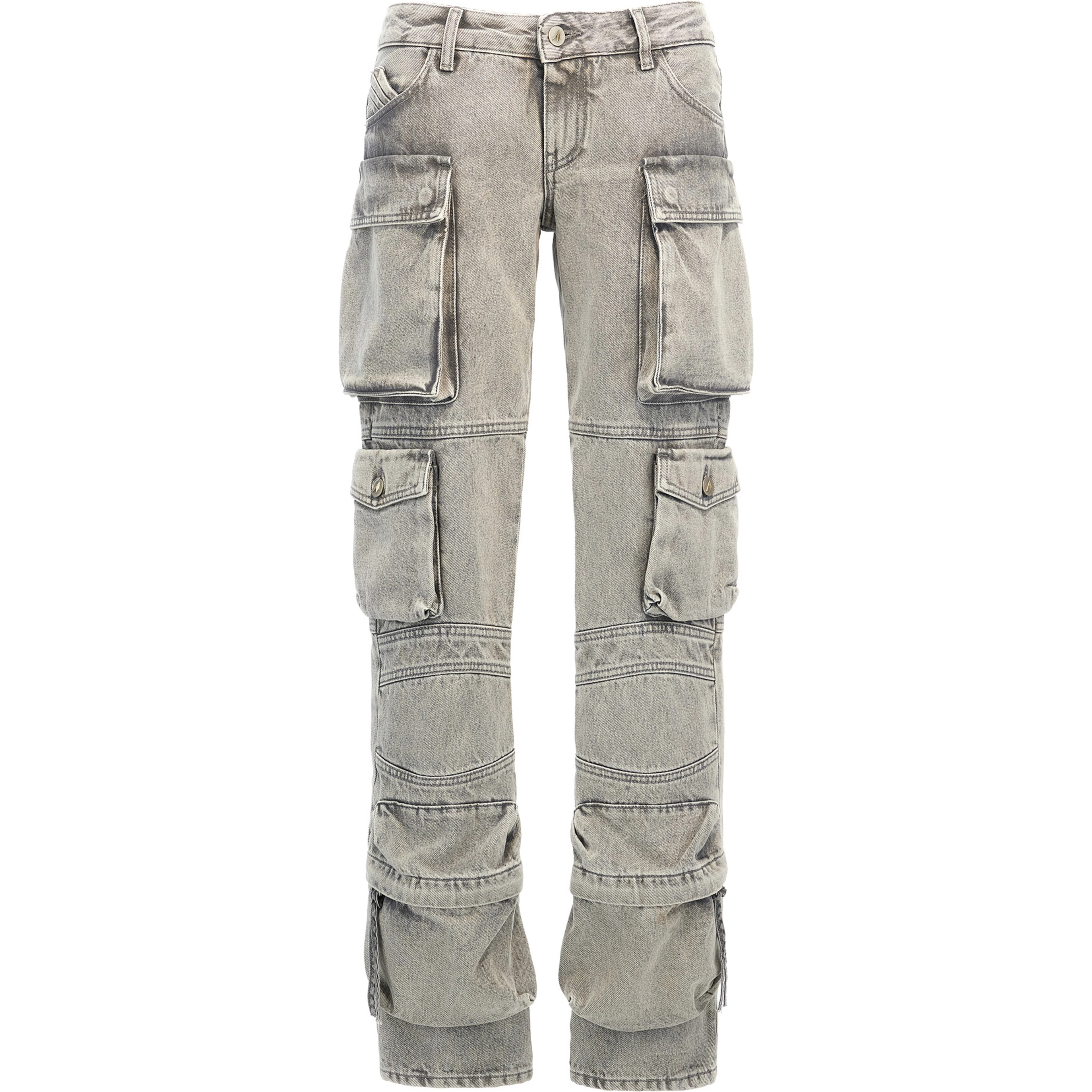 Gray Cotton Cargo Pants