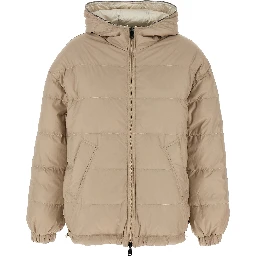 Beige Polyester Full-Length Jacket