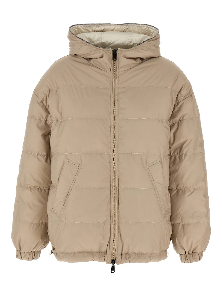 Beige Polyester Full-Length Jacket alternative