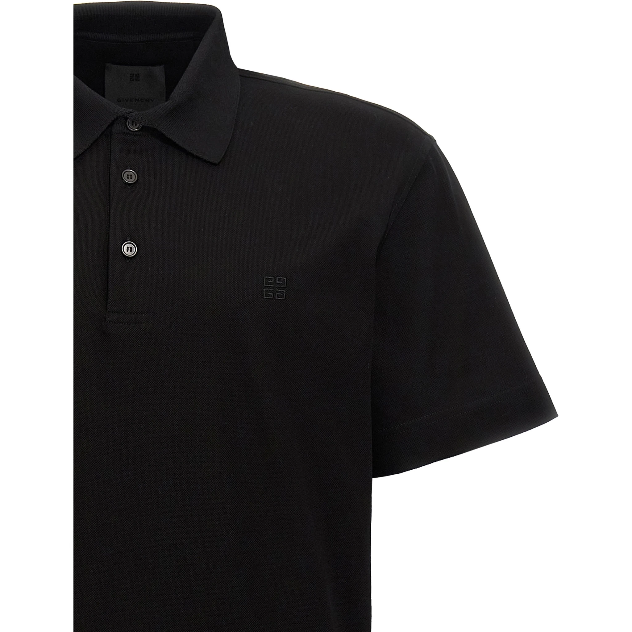 Black Cotton Polo Shirt