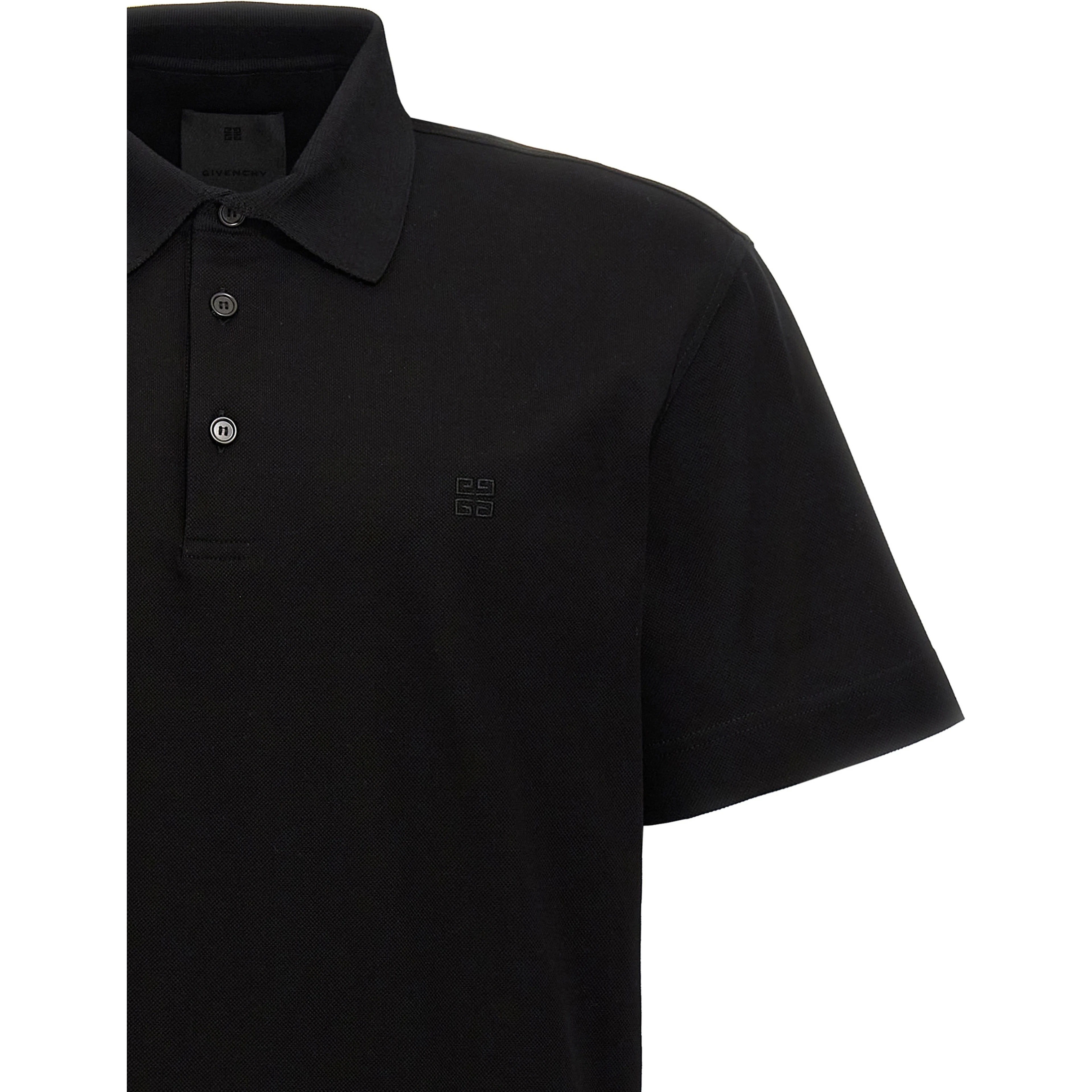Black Cotton Polo Shirt