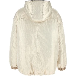 Beige Polyester Full-Length Jacket